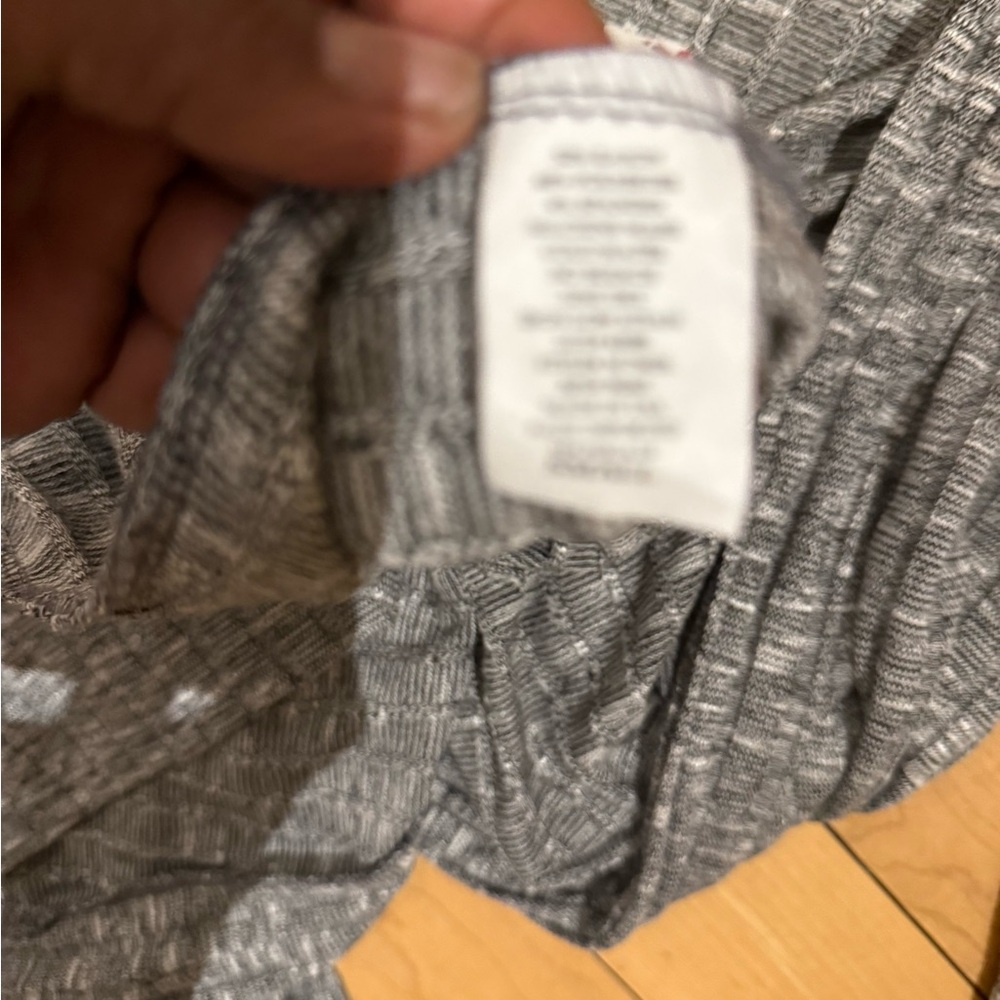 Gray Ribbed Open Front Cardigan - Picture 8 of 8